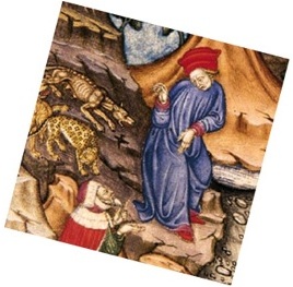 Miniatura scena dell'Inferno di Dante. Particolare