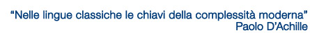 Nelle lingue classiche...